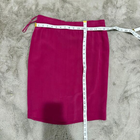 Rena Rowan 100% Silk Skirt Size 8 Magenta Pink Pencil Lined Formal Vintage - Picture 7 of 9